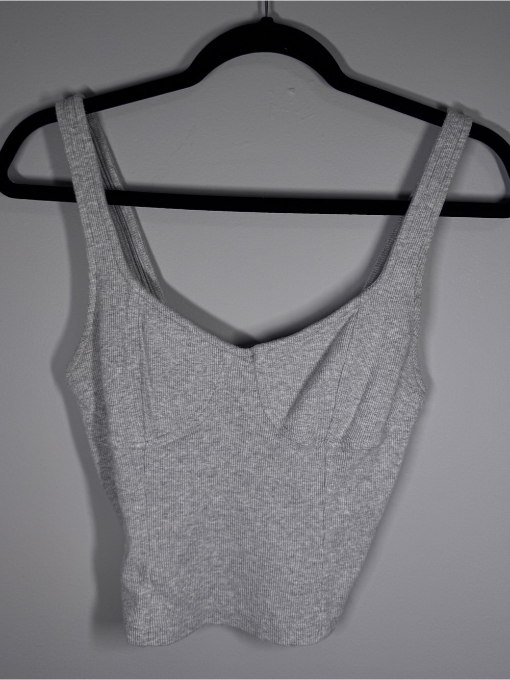 aerie Light Gray Ribbed Tank Top